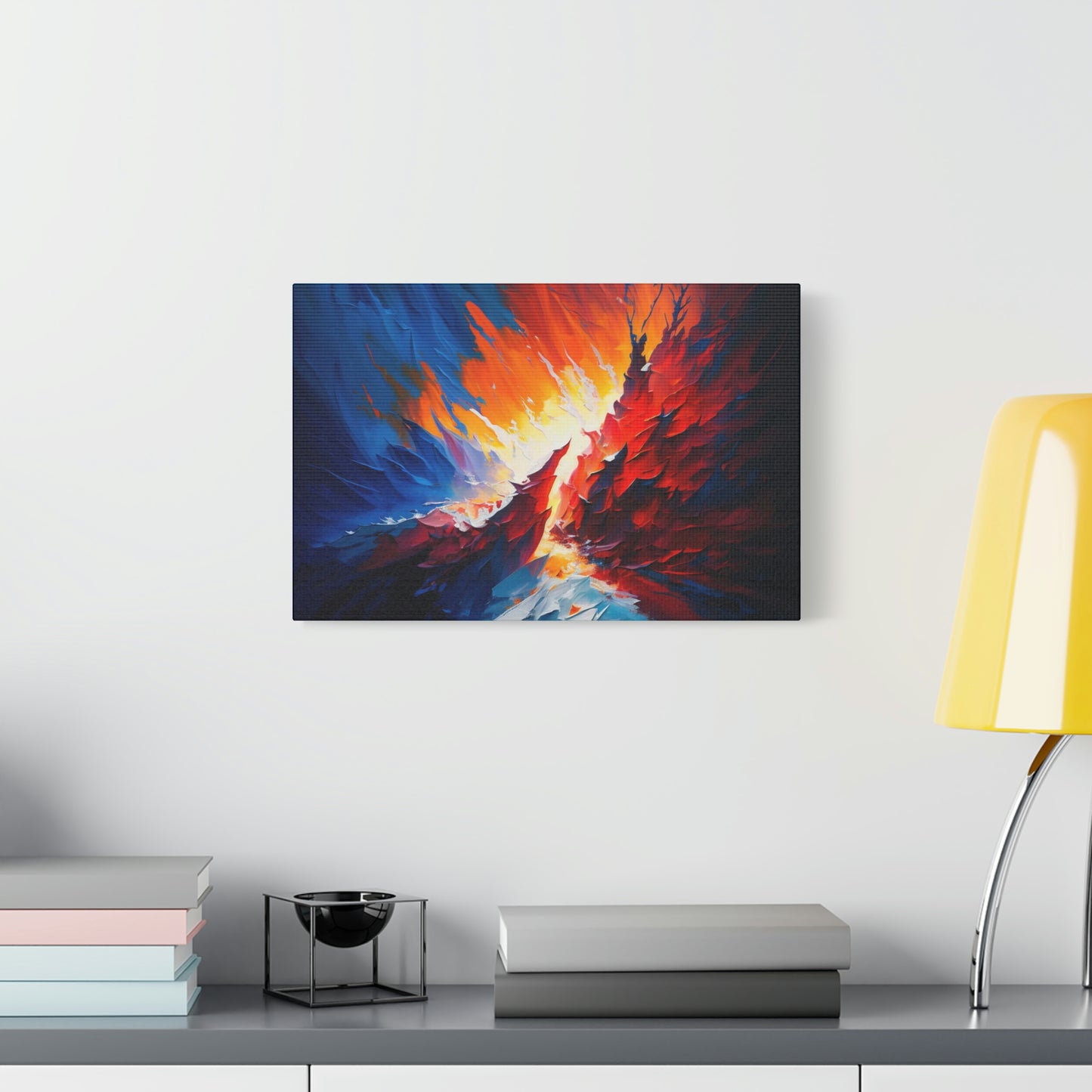 Digital art work print, ice, fire