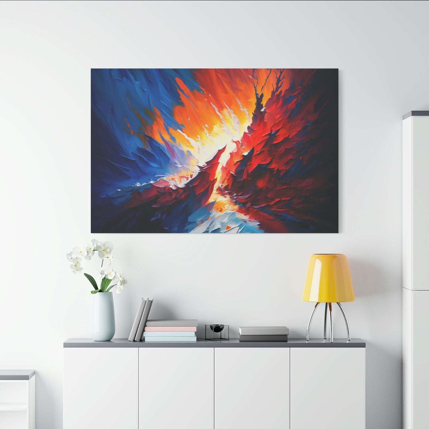 Digital art work print, ice, fire