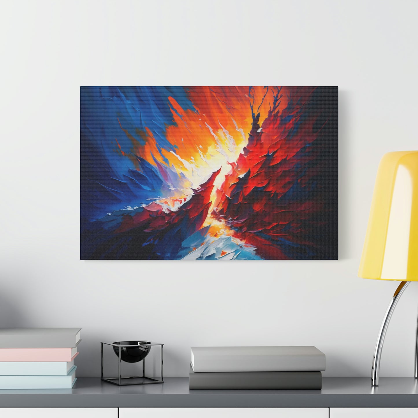 Digital art work print, ice, fire