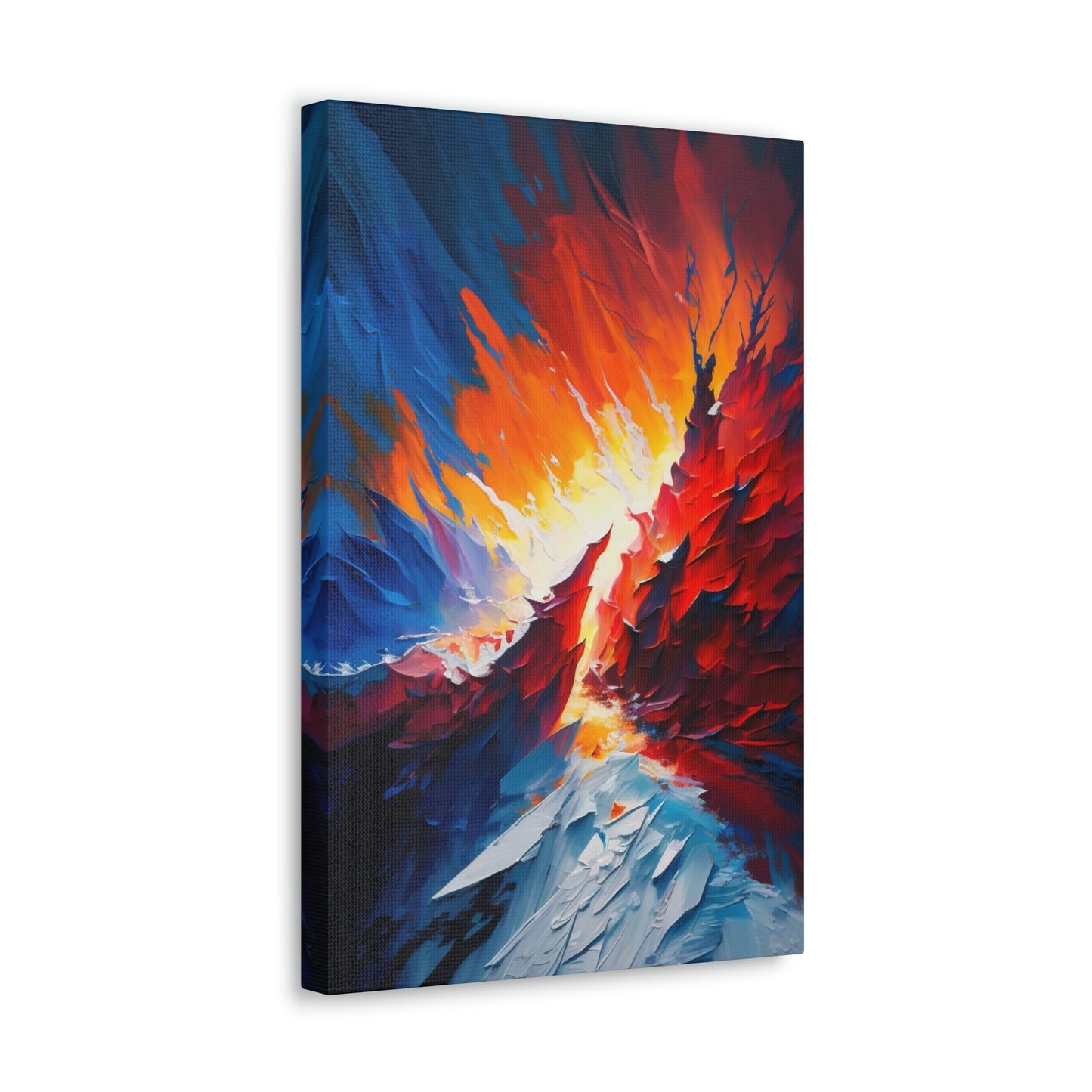 Digital art work print, ice, fire