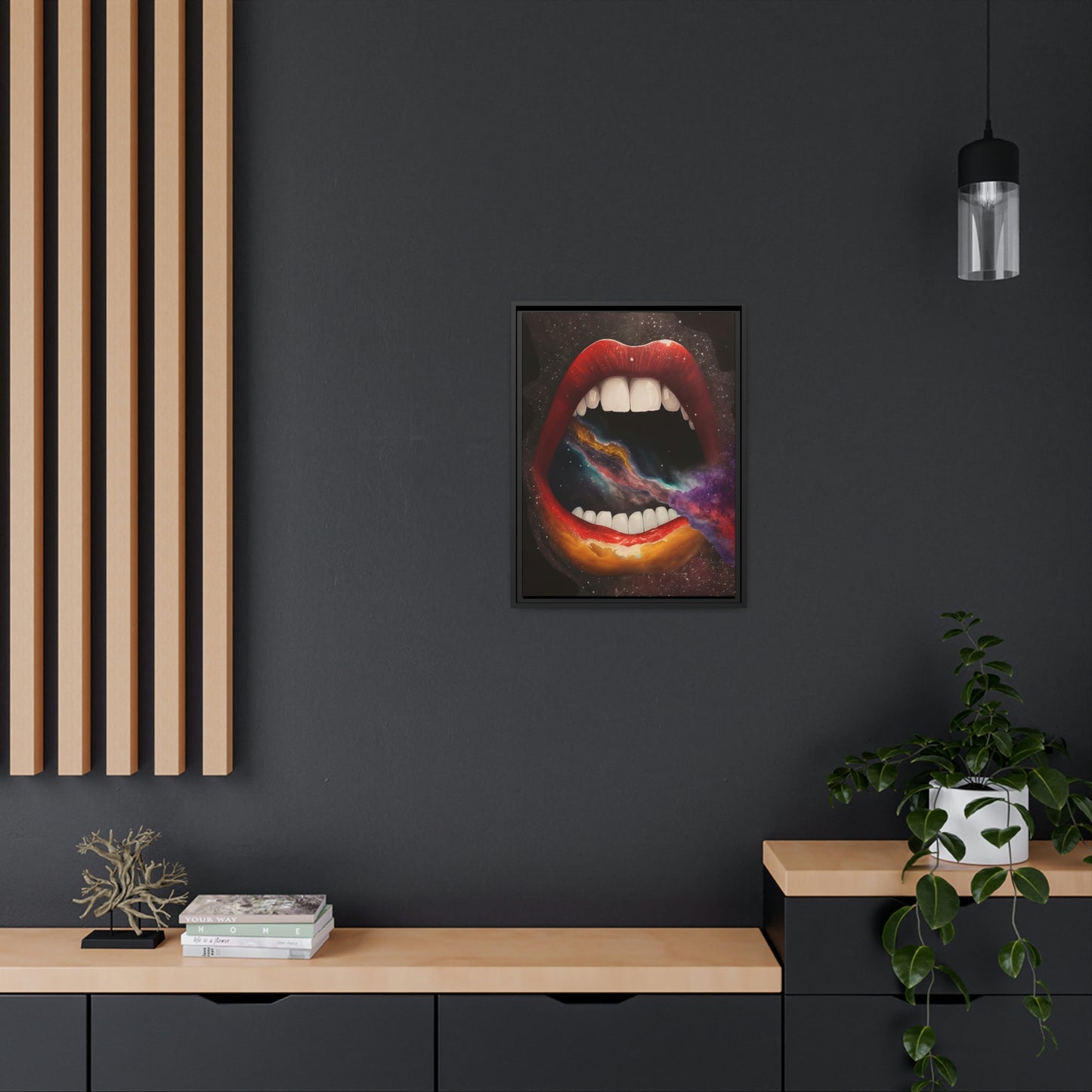 mouth, galaxy, universe, digital art work, ai, canvas