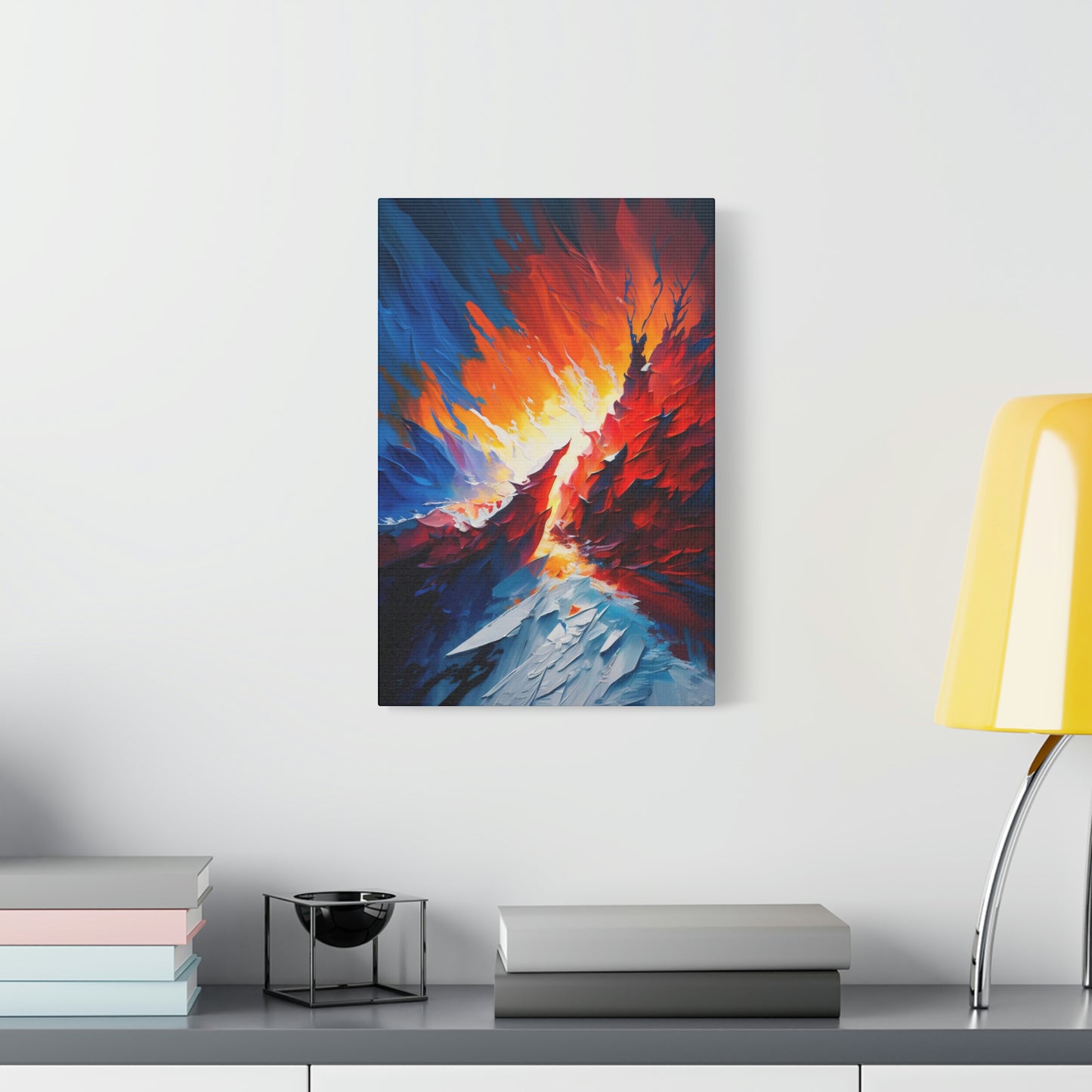 Digital art work print, ice, fire