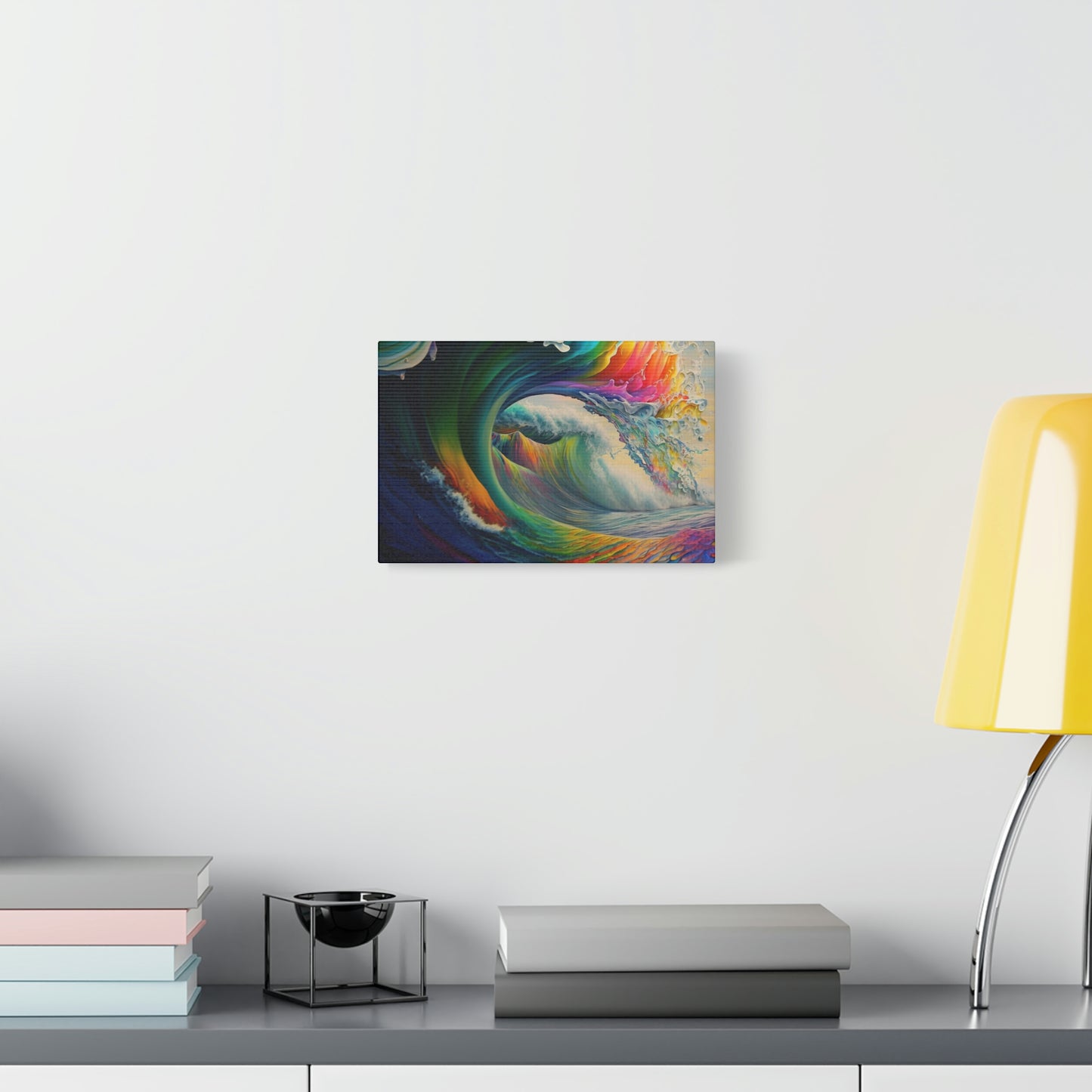 digital art work print, wave, colors