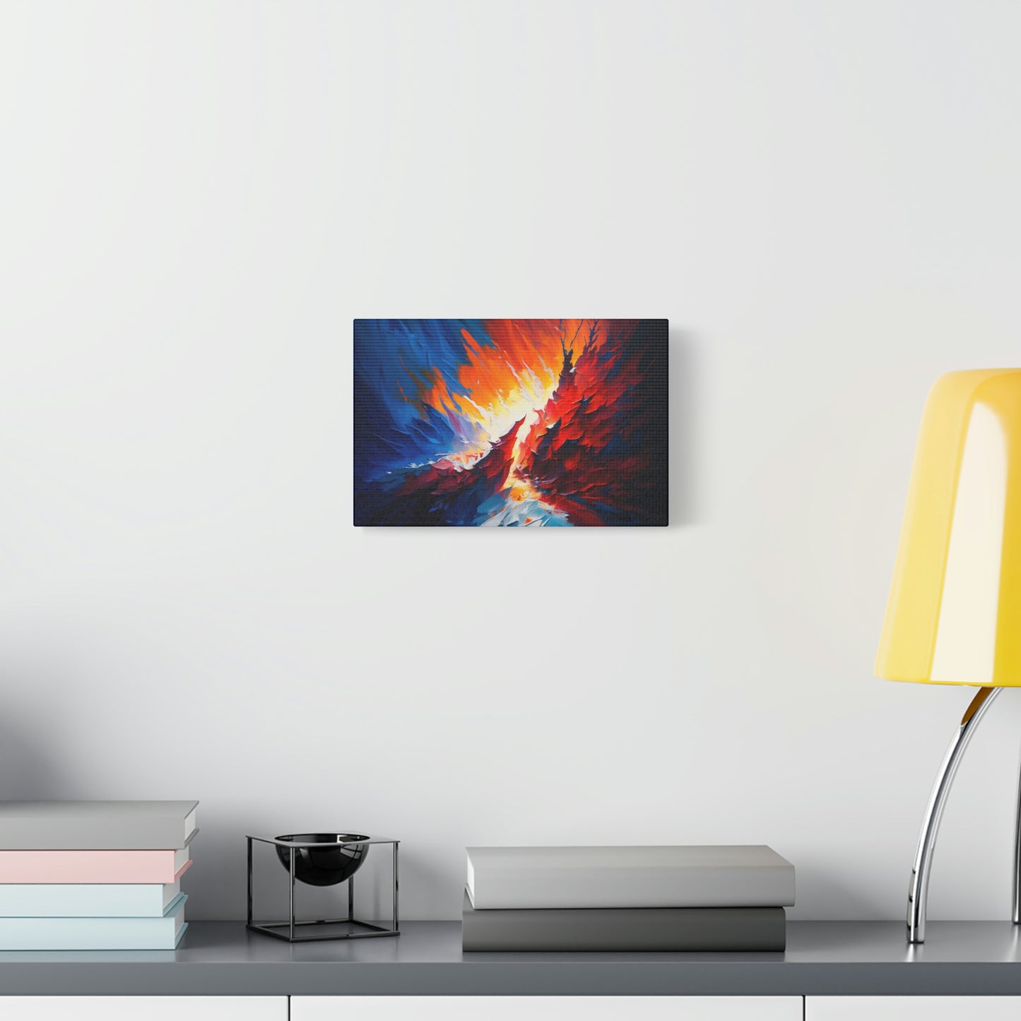 Digital art work print, ice, fire