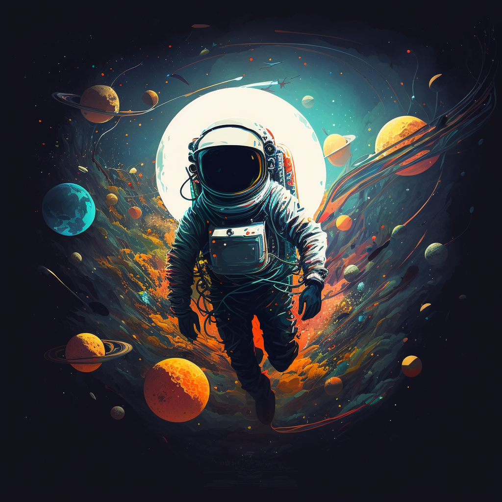 astrounat, planets, space, digital art prints