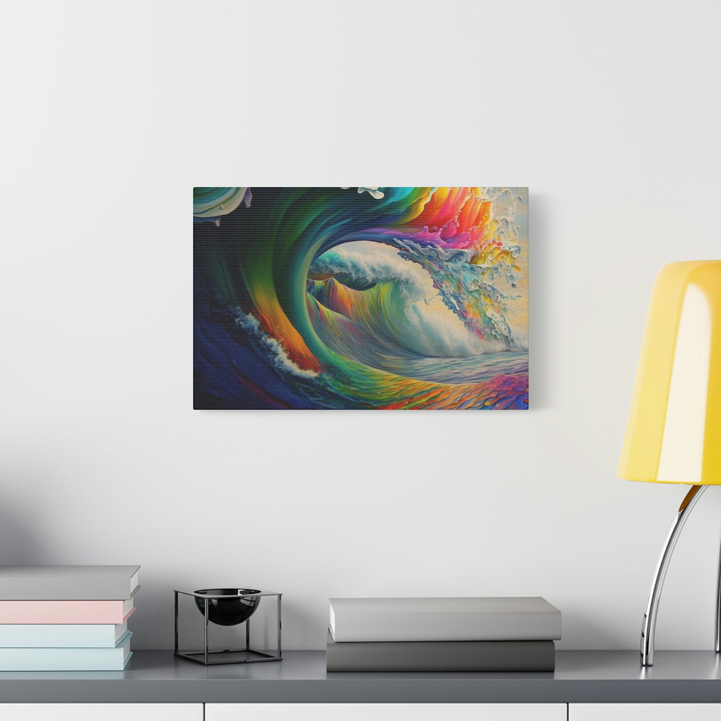 digital art work print, wave, colors