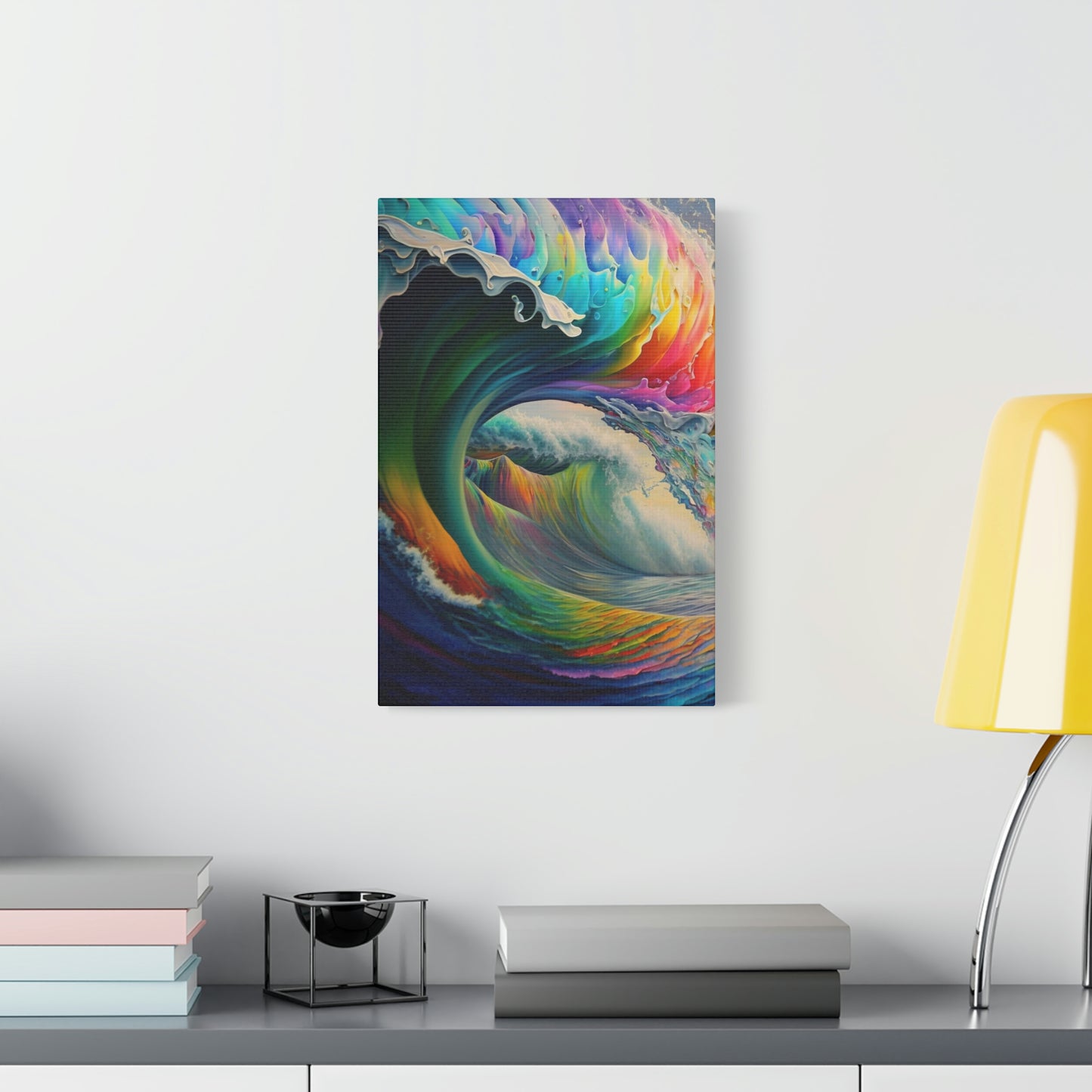 digital art work print, wave, colors