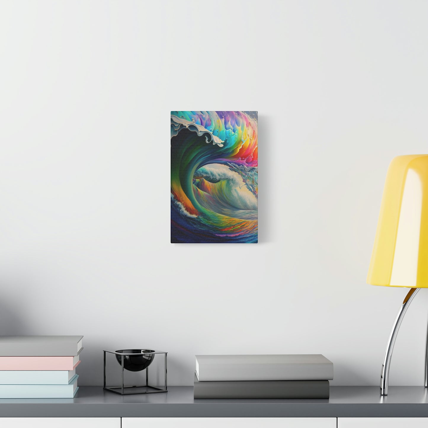 digital art work print, wave, colors
