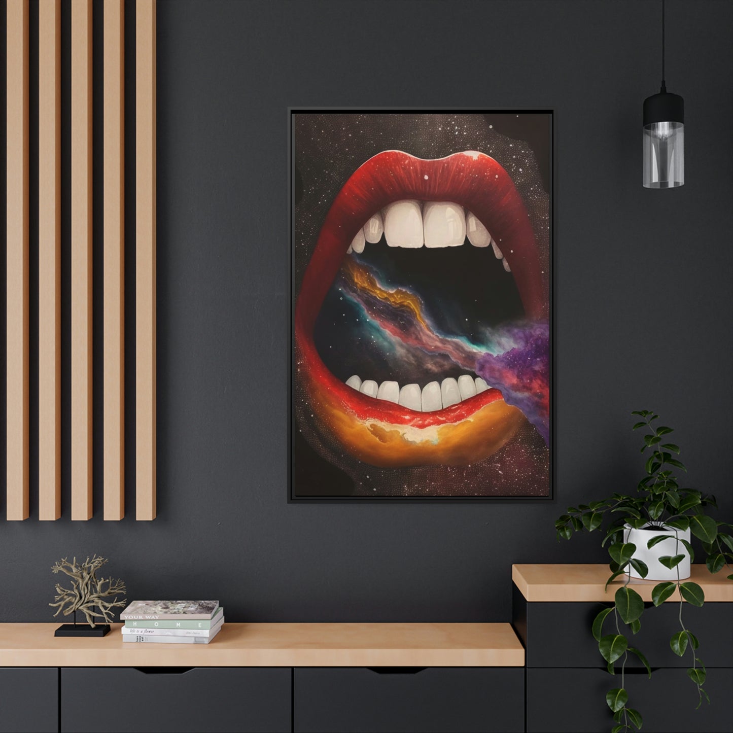 mouth, galaxy, universe, digital art work, ai, canvas