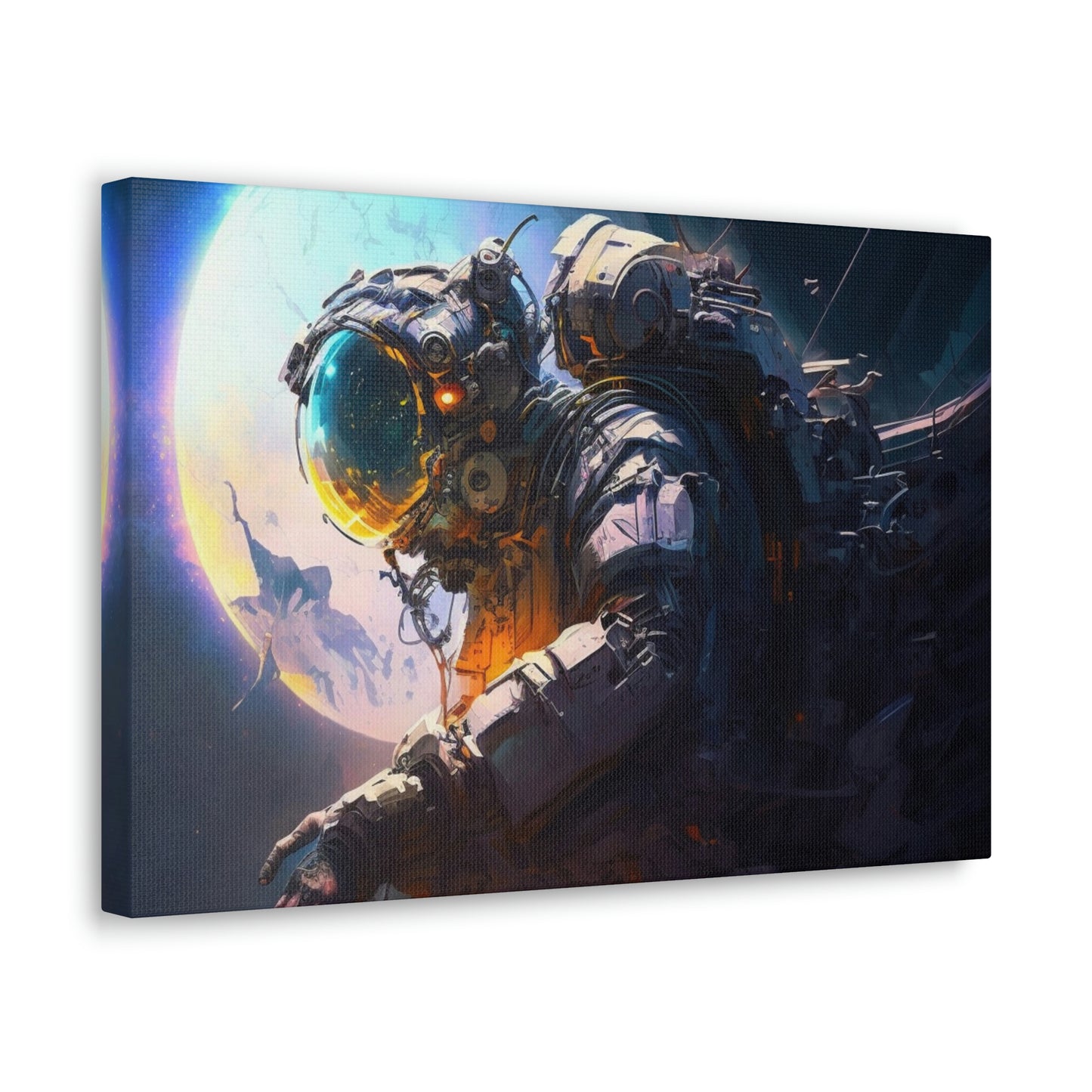 digital art work print, earth, astronaut