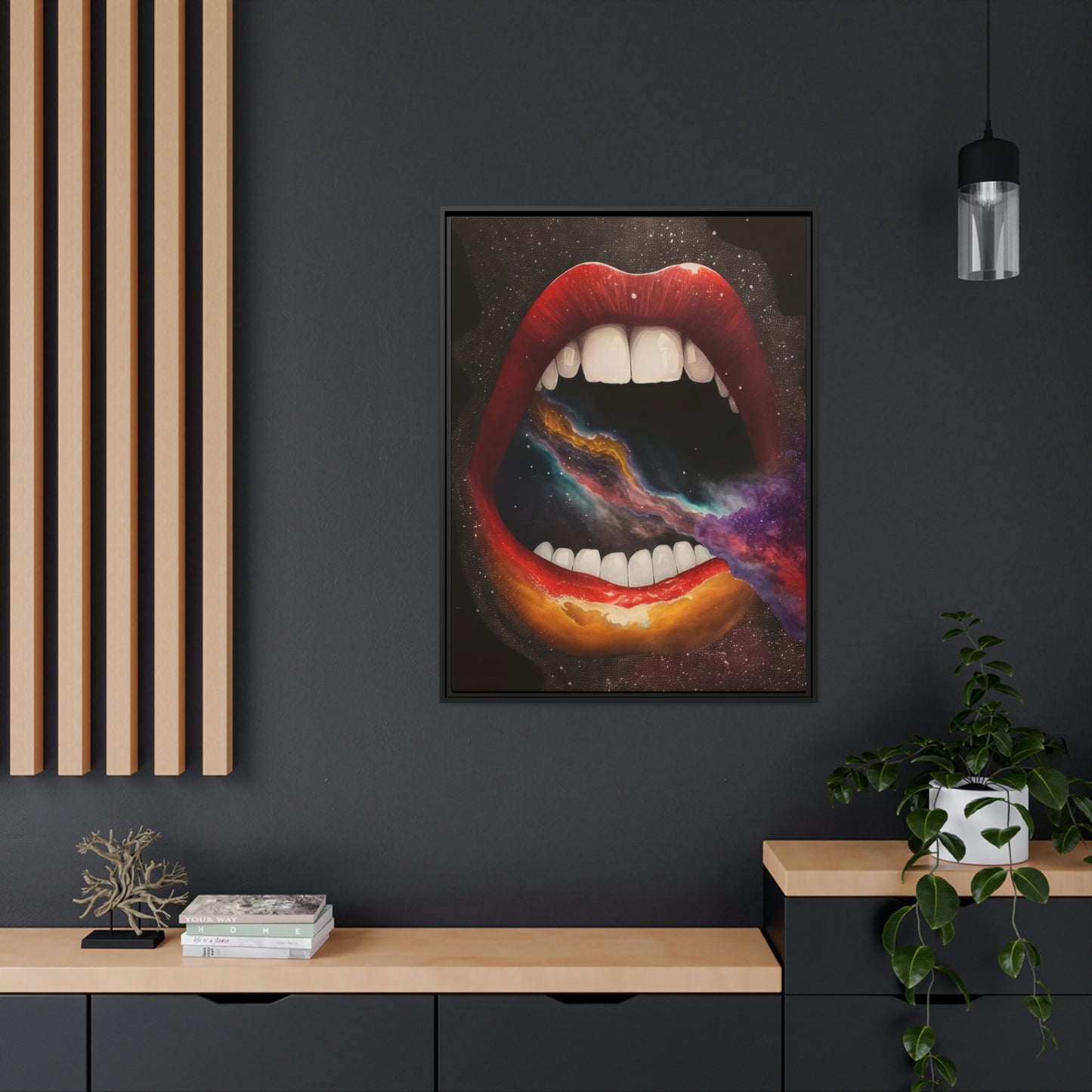 mouth, galaxy, universe, digital art work, ai, canvas