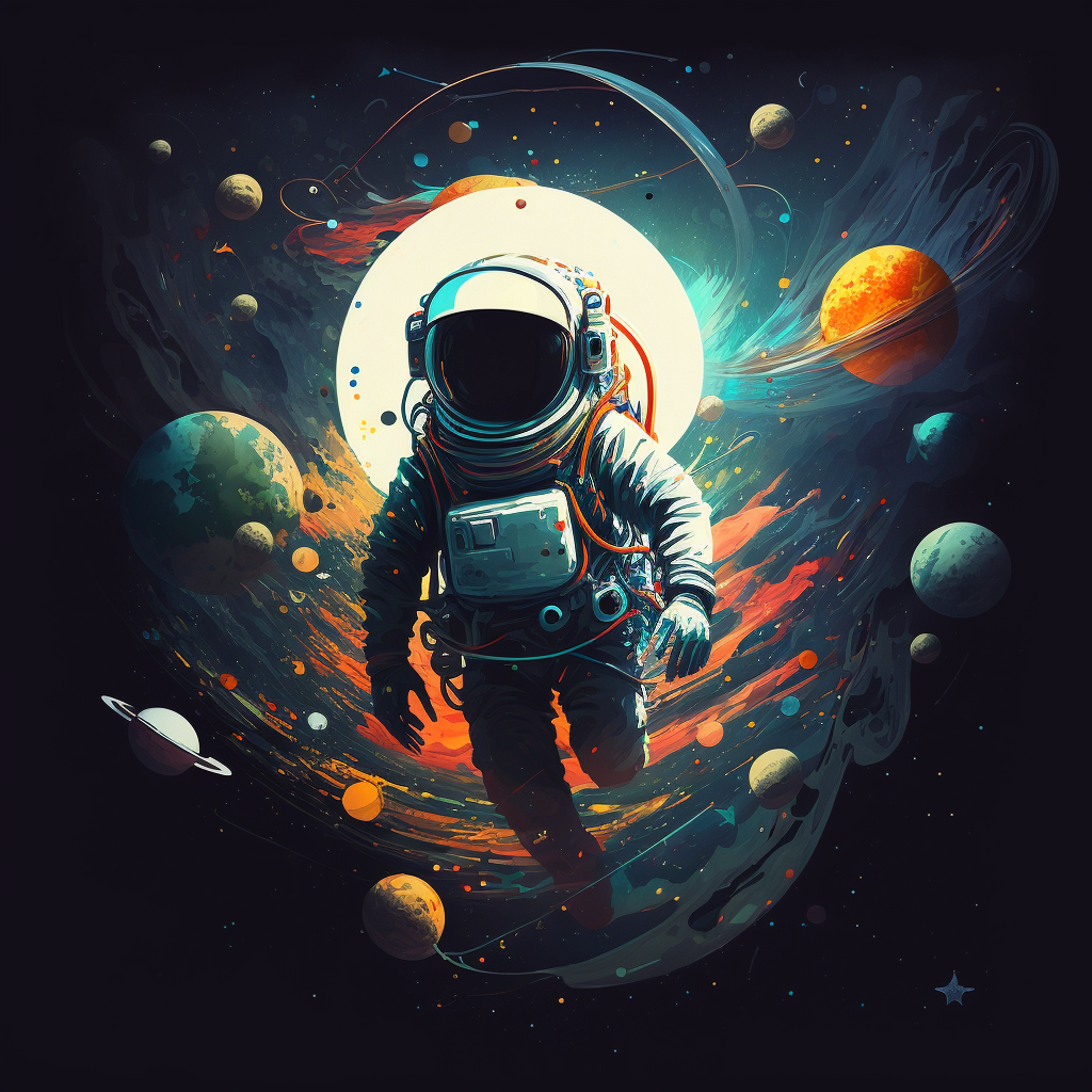 astrounat, planets, space, digital art prints