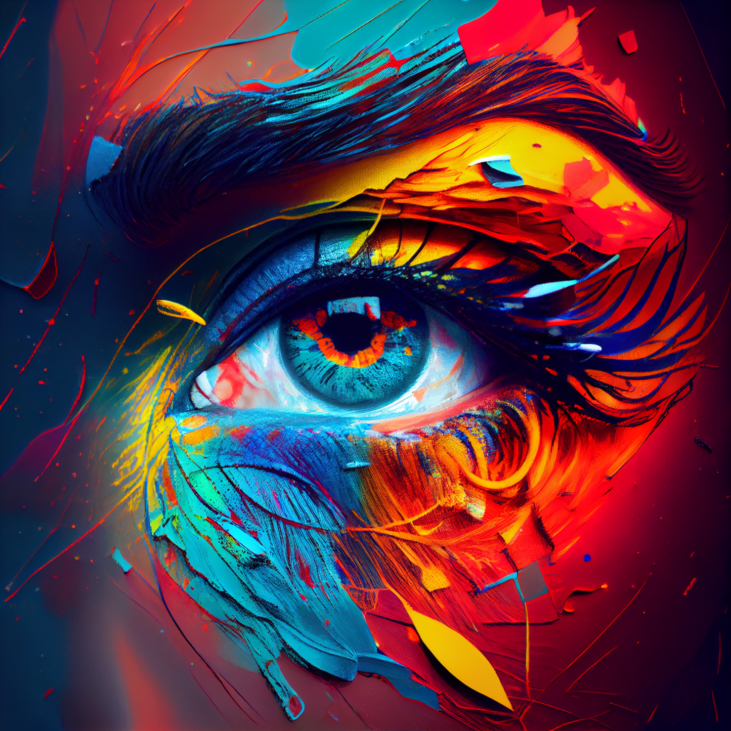aye, women, colors, framed, digital art.
