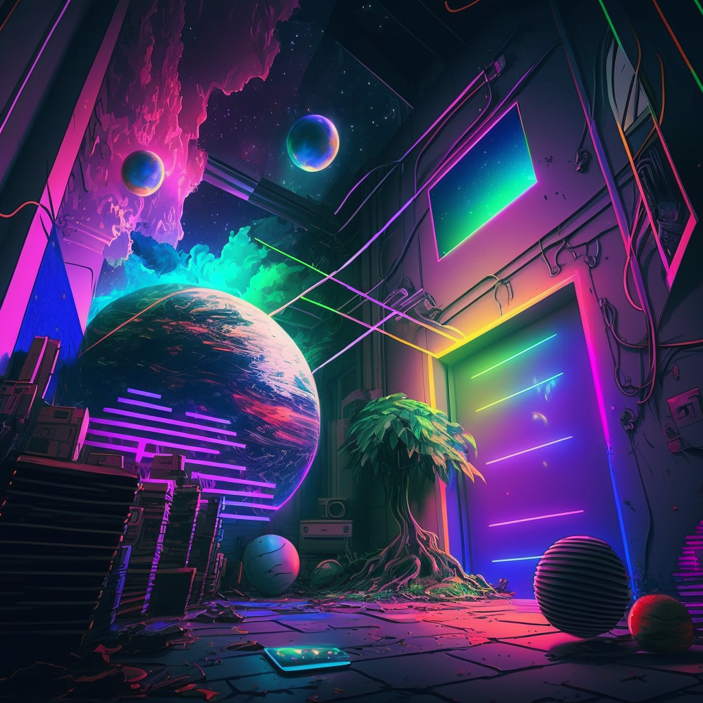 digital art work print, new world
