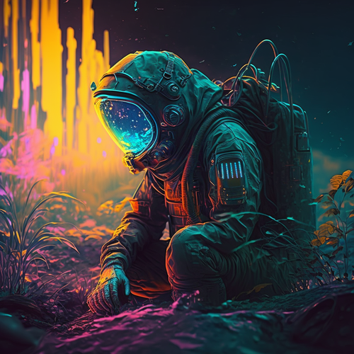 Digital art work print, astronaut