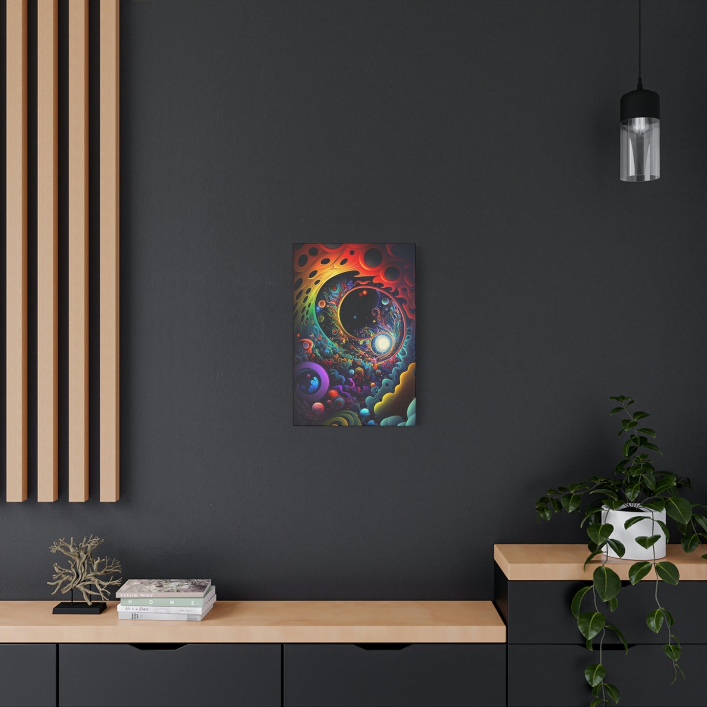 digital art work print, colorful, spiral, space