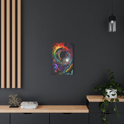 digital art work print, colorful, spiral, space