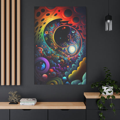 digital art work print, colorful, spiral, space