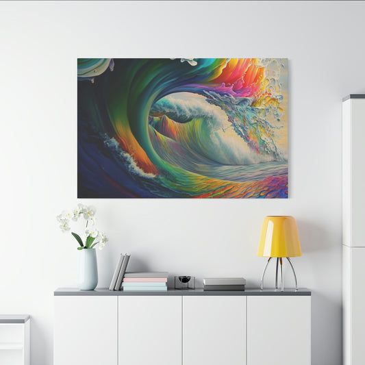 digital art work print, wave, colors