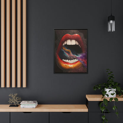 mouth, galaxy, universe, digital art work, ai, canvas