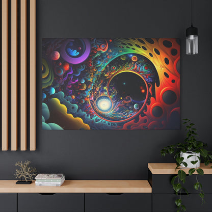 digital art work print, colorful, spiral, space