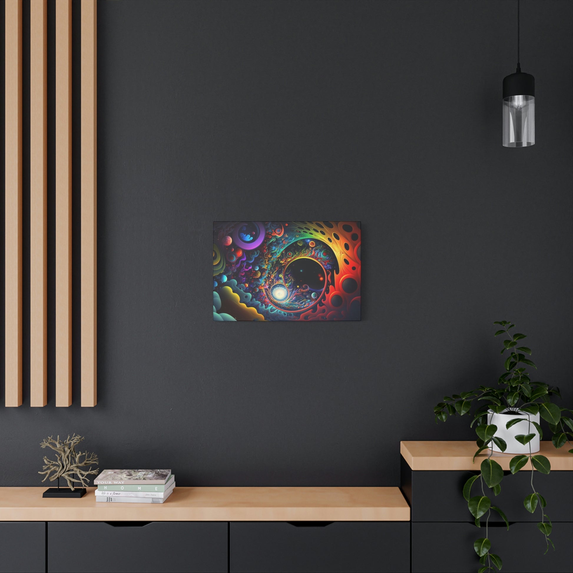 digital art work print, colorful, spiral, space