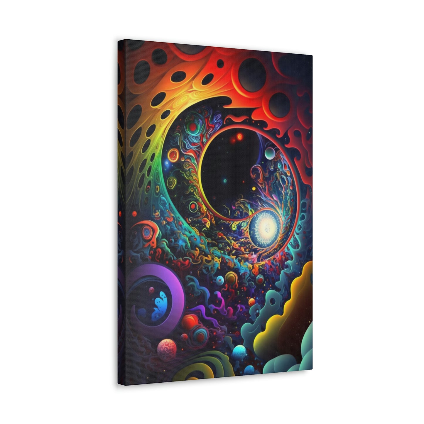 digital art work print, colorful, spiral, space