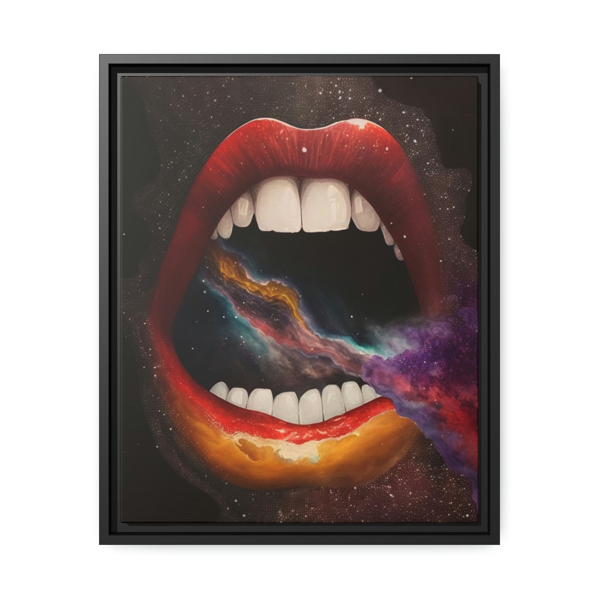 mouth, galaxy, universe, digital art work, ai, canvas