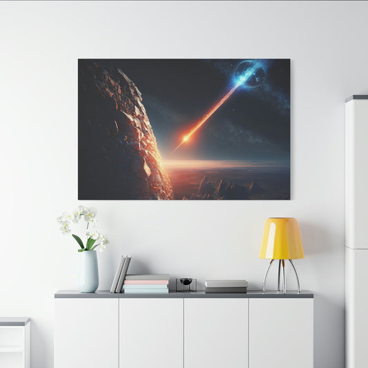 digital art work print, meteorite, planets