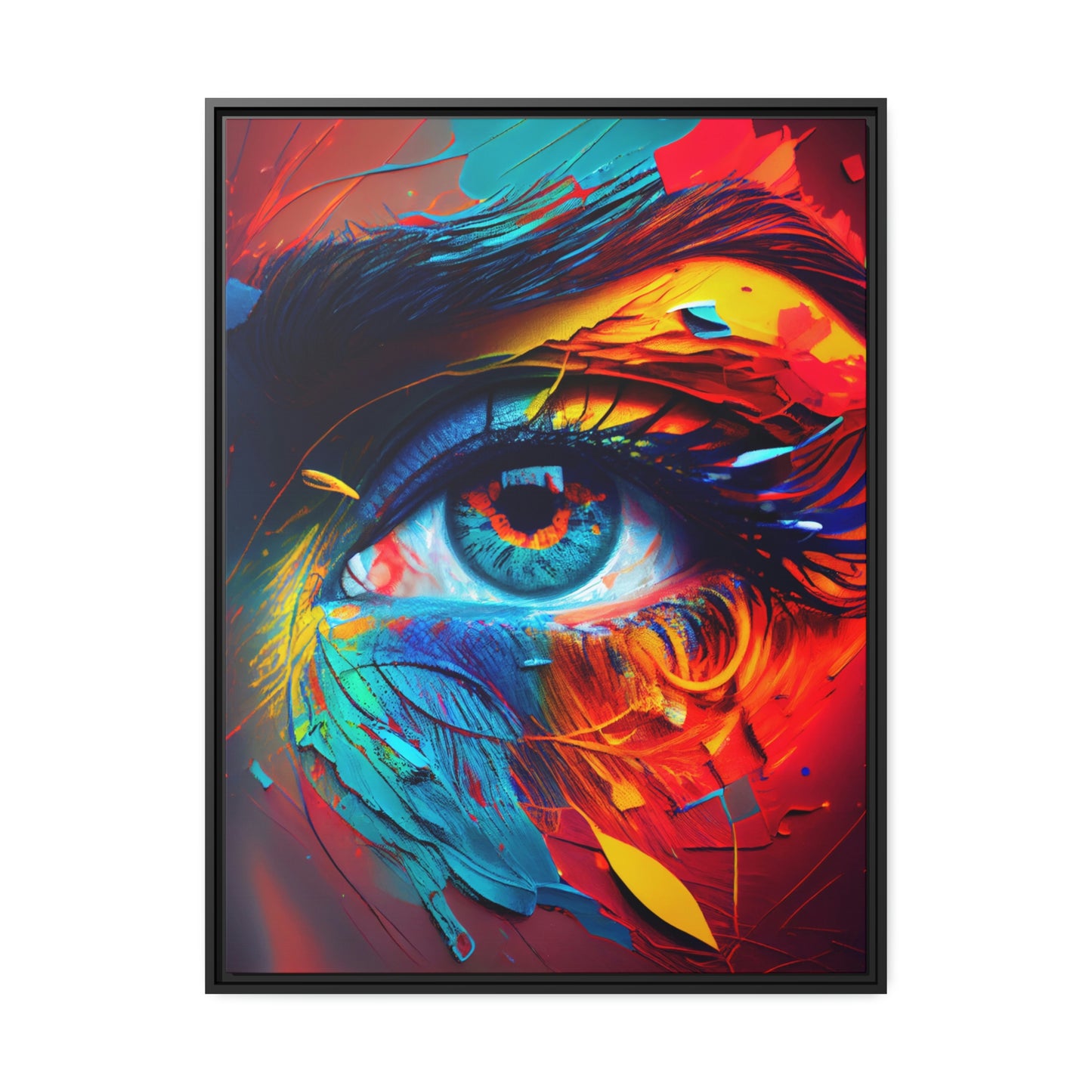 aye, women, colors, framed, digital art. canvas