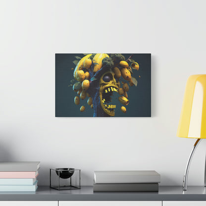 digital art work print, skull, papaya