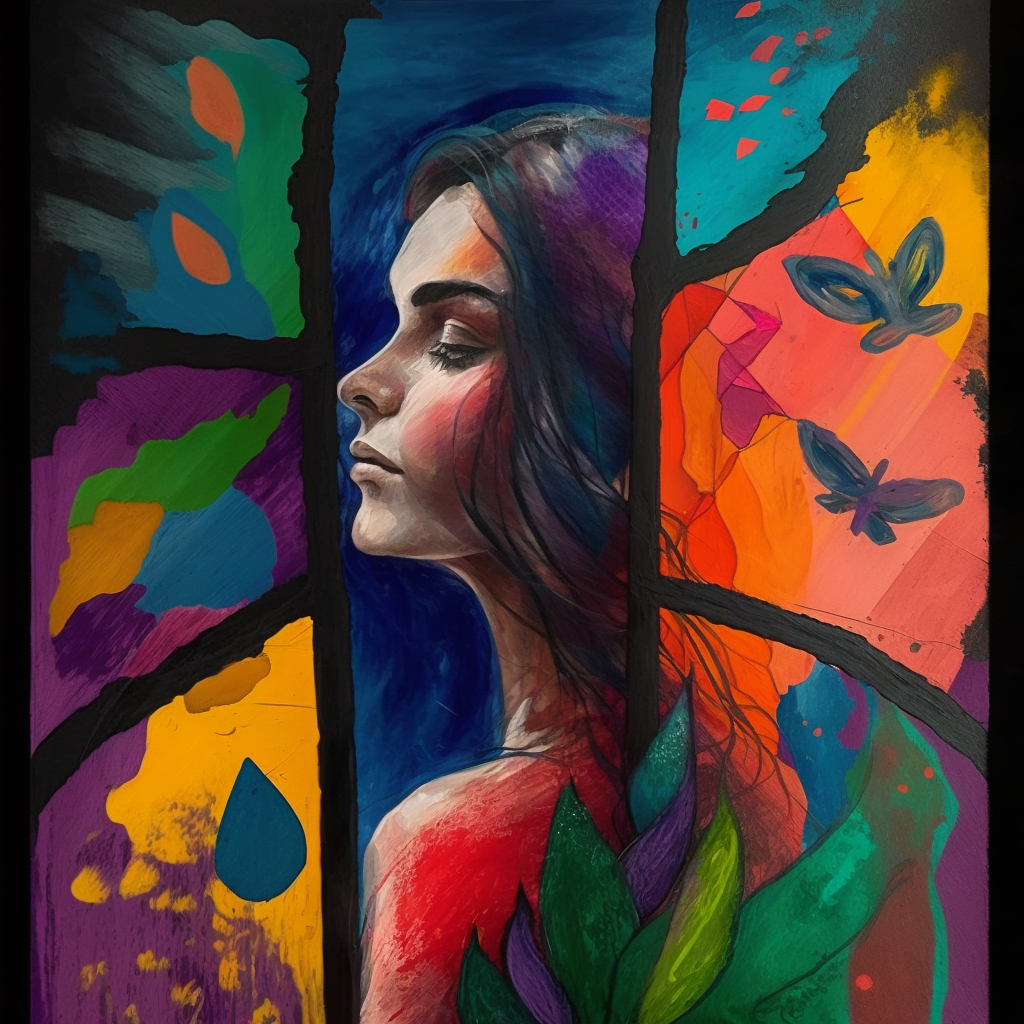 dreamspace, nature, colors, women, digital art work, framed, canvas